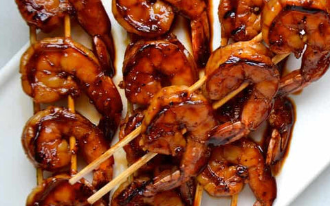 Grilled Shrimp with Chocolate Orange Balsamic.
