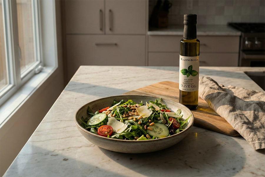 Basil Infused Olive Oil from California | Extra Virgin Basil Olive