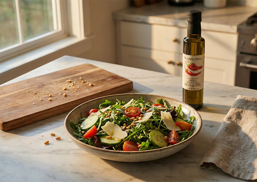 Smoky Jalapeño Infused Olive Oil from California | Spicy Extra