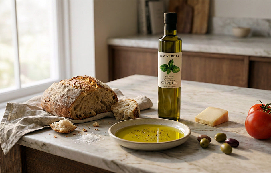 Basil Infused Olive Oil from California | Extra Virgin Basil Olive