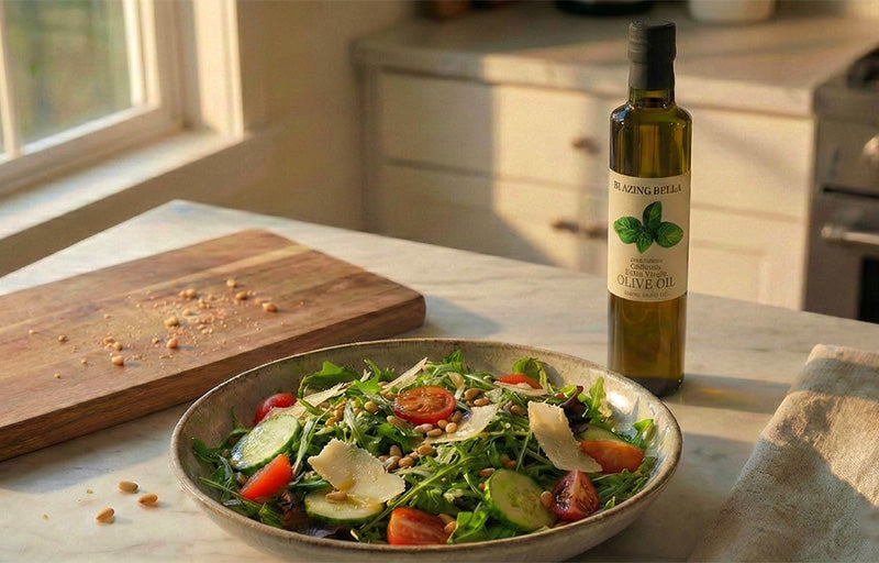 Basil Infused Olive Oil from California | Extra Virgin Basil Olive