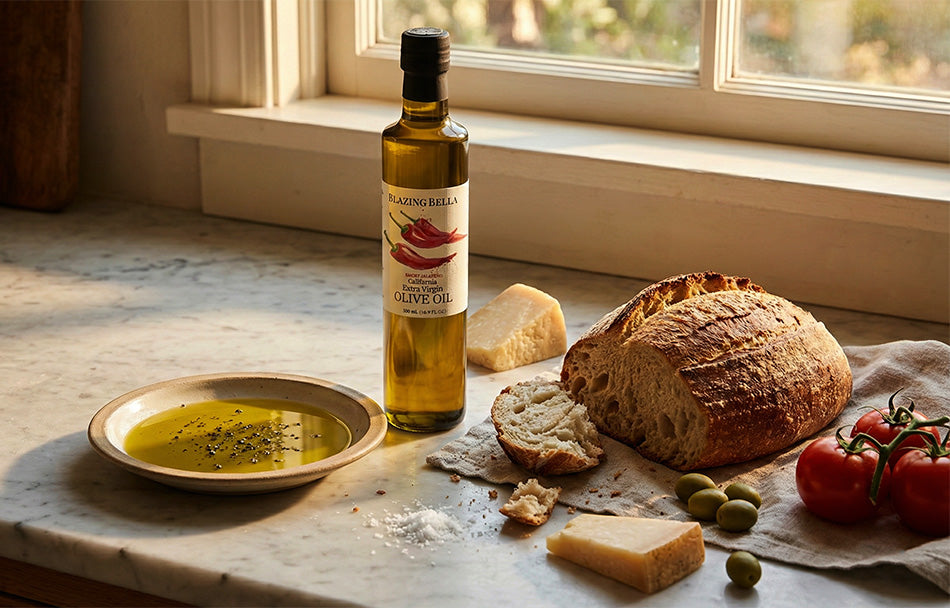 Smoky Jalapeño Infused Olive Oil from California | Spicy Extra
