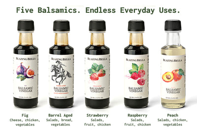 Balsamic 5-bottle Balsamic Vinegar Sampler Gift Set in Signature Wooden Box