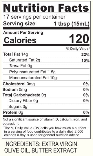 Butter Olive Oil — Cold-Pressed California Extra Virgin Olive Oil with Buttery Richness